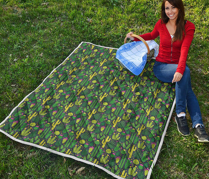 Cute Cactus Plant Pattern Print Quilt