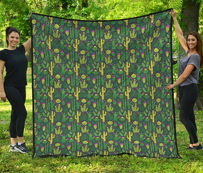 Cute Cactus Plant Pattern Print Quilt