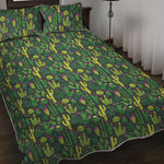Cute Cactus Plant Pattern Print Quilt Bed Set
