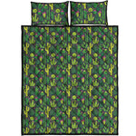 Cute Cactus Plant Pattern Print Quilt Bed Set