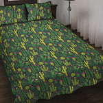 Cute Cactus Plant Pattern Print Quilt Bed Set
