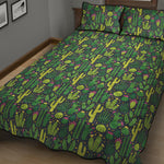 Cute Cactus Plant Pattern Print Quilt Bed Set