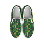 Cute Cactus Plant Pattern Print White Slip On Shoes