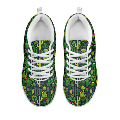Cute Cactus Plant Pattern Print White Sneakers