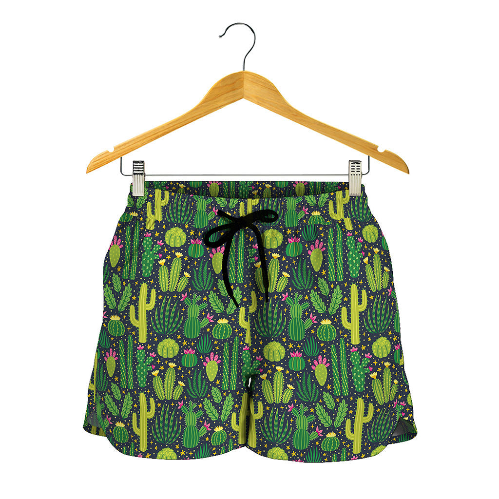 Cute Cactus Plant Pattern Print Women's Shorts