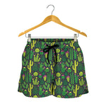 Cute Cactus Plant Pattern Print Women's Shorts