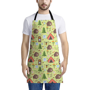 Cute Camping Pattern Print Apron