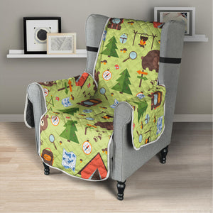 Cute Camping Pattern Print Armchair Protector