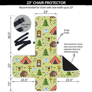 Cute Camping Pattern Print Armchair Protector