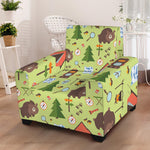 Cute Camping Pattern Print Armchair Slipcover