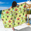 Cute Camping Pattern Print Beach Sarong Wrap