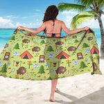 Cute Camping Pattern Print Beach Sarong Wrap