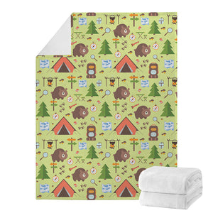 Cute Camping Pattern Print Blanket