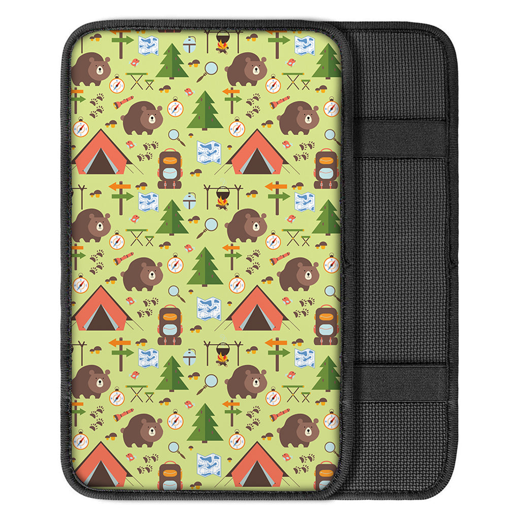 Cute Camping Pattern Print Car Center Console Cover