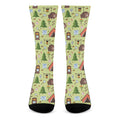 Cute Camping Pattern Print Crew Socks
