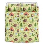 Cute Camping Pattern Print Duvet Cover Bedding Set