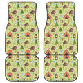 Cute Camping Pattern Print Front and Back Car Floor Mats