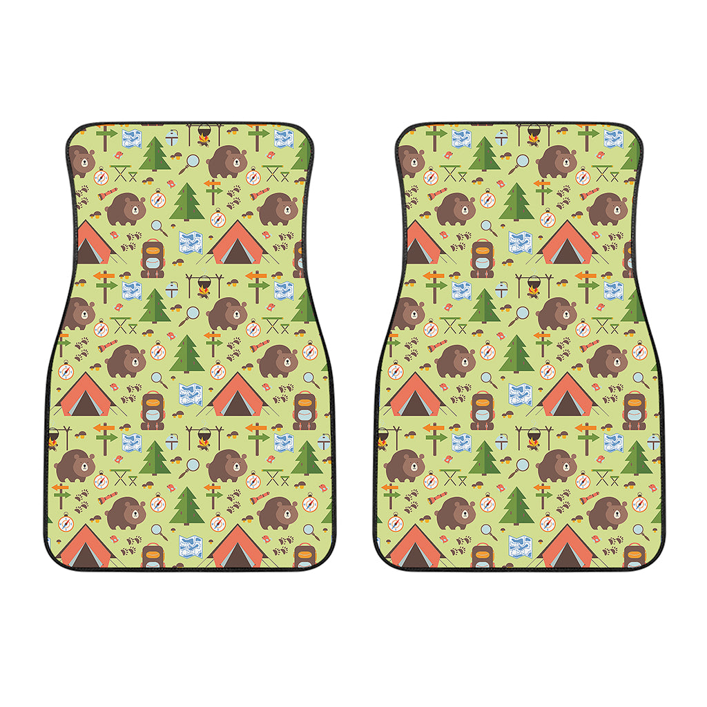 Cute Camping Pattern Print Front Car Floor Mats