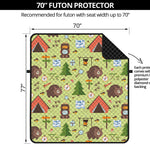 Cute Camping Pattern Print Futon Protector