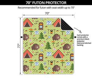 Cute Camping Pattern Print Futon Protector