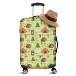Cute Camping Pattern Print Luggage Cover