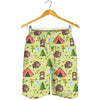 Cute Camping Pattern Print Men's Shorts