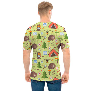 Cute Camping Pattern Print Men's T-Shirt