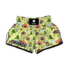 Cute Camping Pattern Print Muay Thai Boxing Shorts