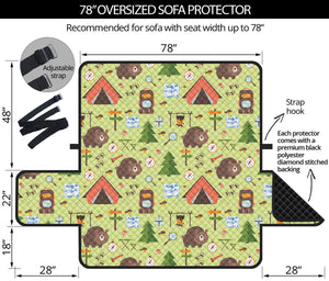 Cute Camping Pattern Print Oversized Sofa Protector