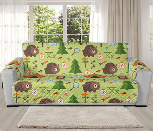 Cute Camping Pattern Print Oversized Sofa Protector