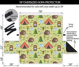 Cute Camping Pattern Print Oversized Sofa Protector