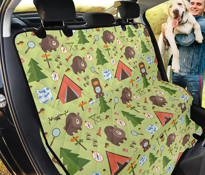 Cute Camping Pattern Print Pet Car Back Seat Cover