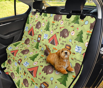 Cute Camping Pattern Print Pet Car Back Seat Cover