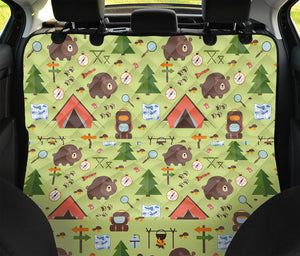 Cute Camping Pattern Print Pet Car Back Seat Cover