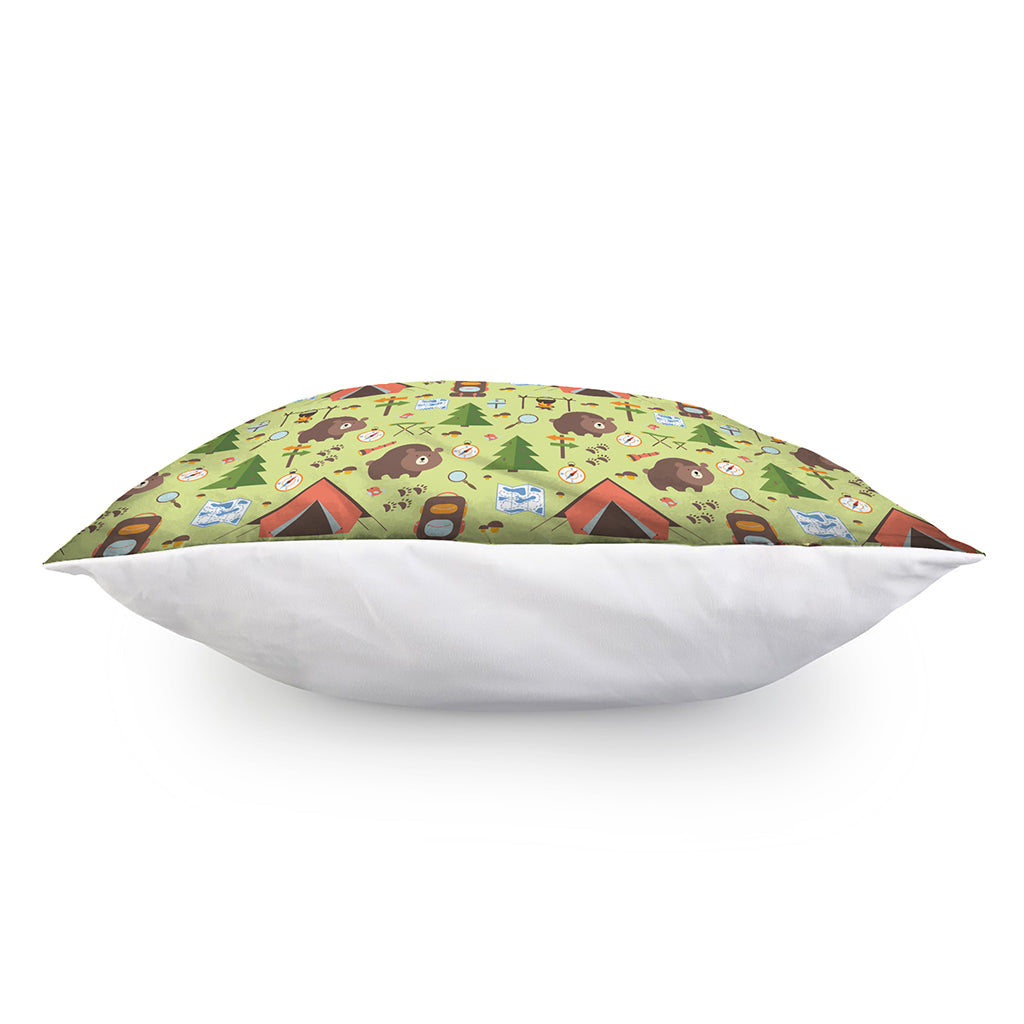 Cute Camping Pattern Print Pillow Cover