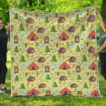 Cute Camping Pattern Print Quilt