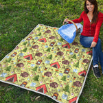 Cute Camping Pattern Print Quilt