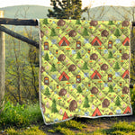 Cute Camping Pattern Print Quilt