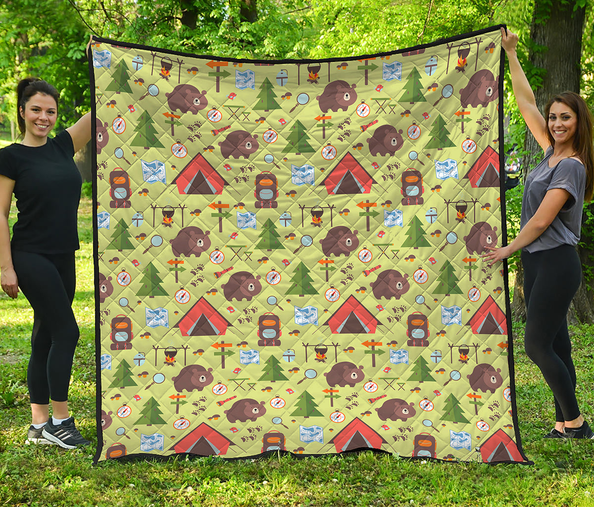 Cute Camping Pattern Print Quilt