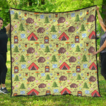 Cute Camping Pattern Print Quilt