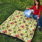 Cute Camping Pattern Print Quilt