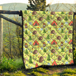 Cute Camping Pattern Print Quilt