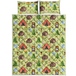 Cute Camping Pattern Print Quilt Bed Set