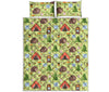 Cute Camping Pattern Print Quilt Bed Set