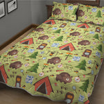 Cute Camping Pattern Print Quilt Bed Set