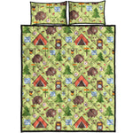 Cute Camping Pattern Print Quilt Bed Set