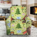 Cute Camping Pattern Print Recliner Slipcover