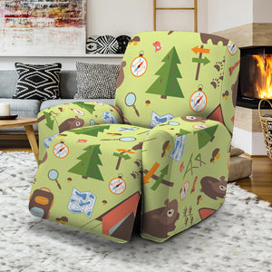 Cute Camping Pattern Print Recliner Slipcover