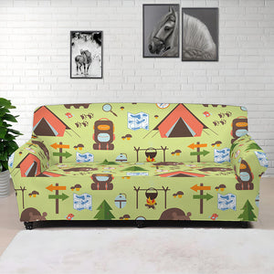 Cute Camping Pattern Print Sofa Cover