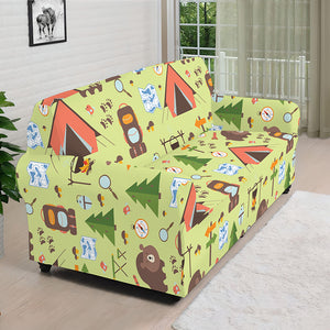 Cute Camping Pattern Print Sofa Cover